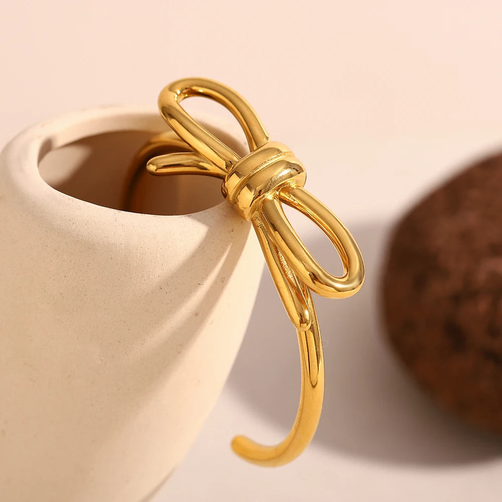 JEWELIXIRS polished knotted bow cuff Bracelet