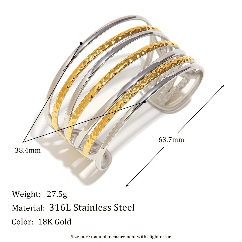 JEWELIXIRS Multi-Band Open Cuff Bracelet