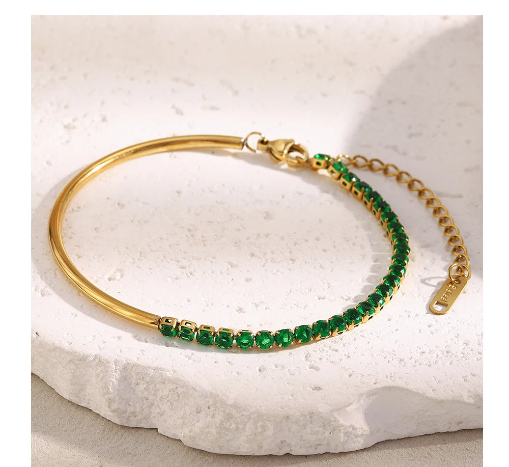 JEWELIXIRS Gemstone Half-Bangle