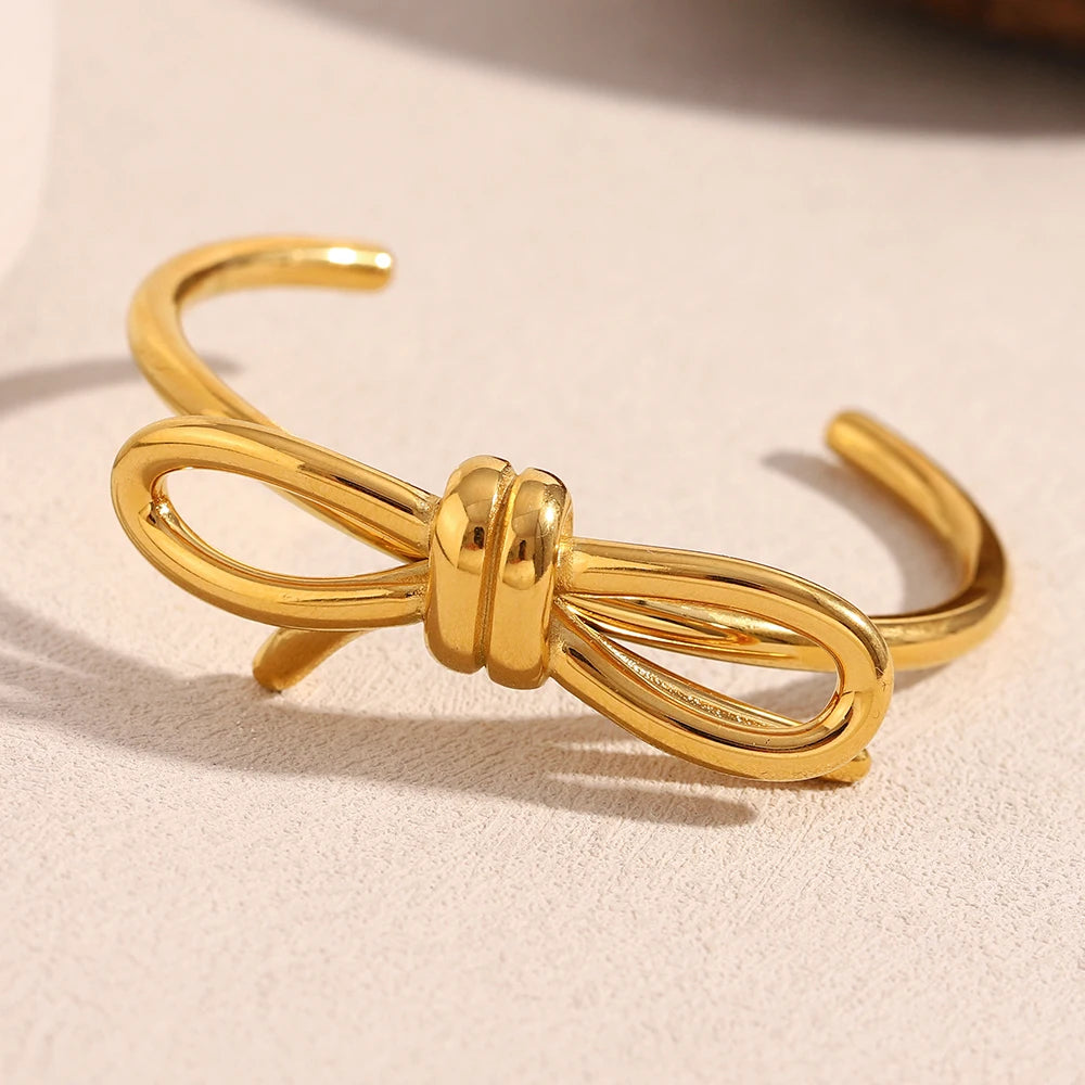 JEWELIXIRS polished knotted bow cuff Bracelet