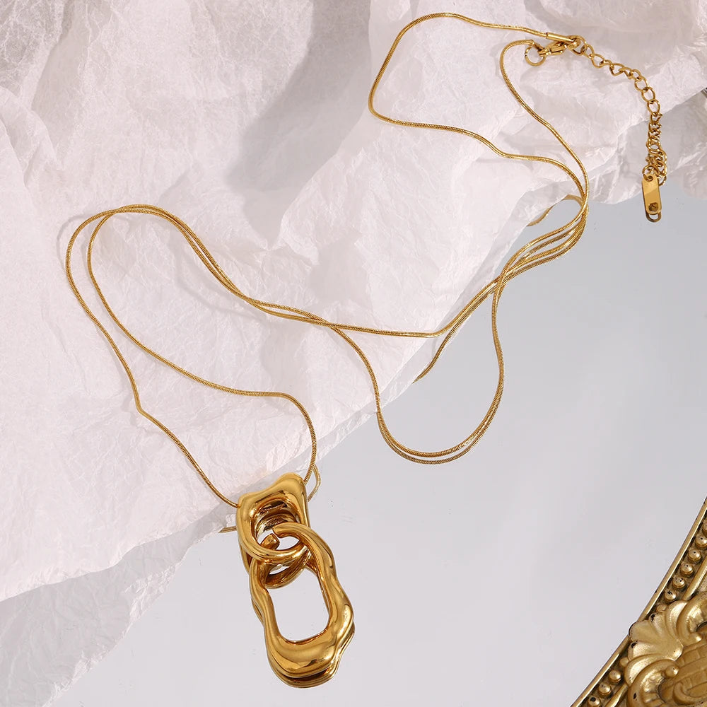 JEWELIXIRS Organic Link Pendant Necklace