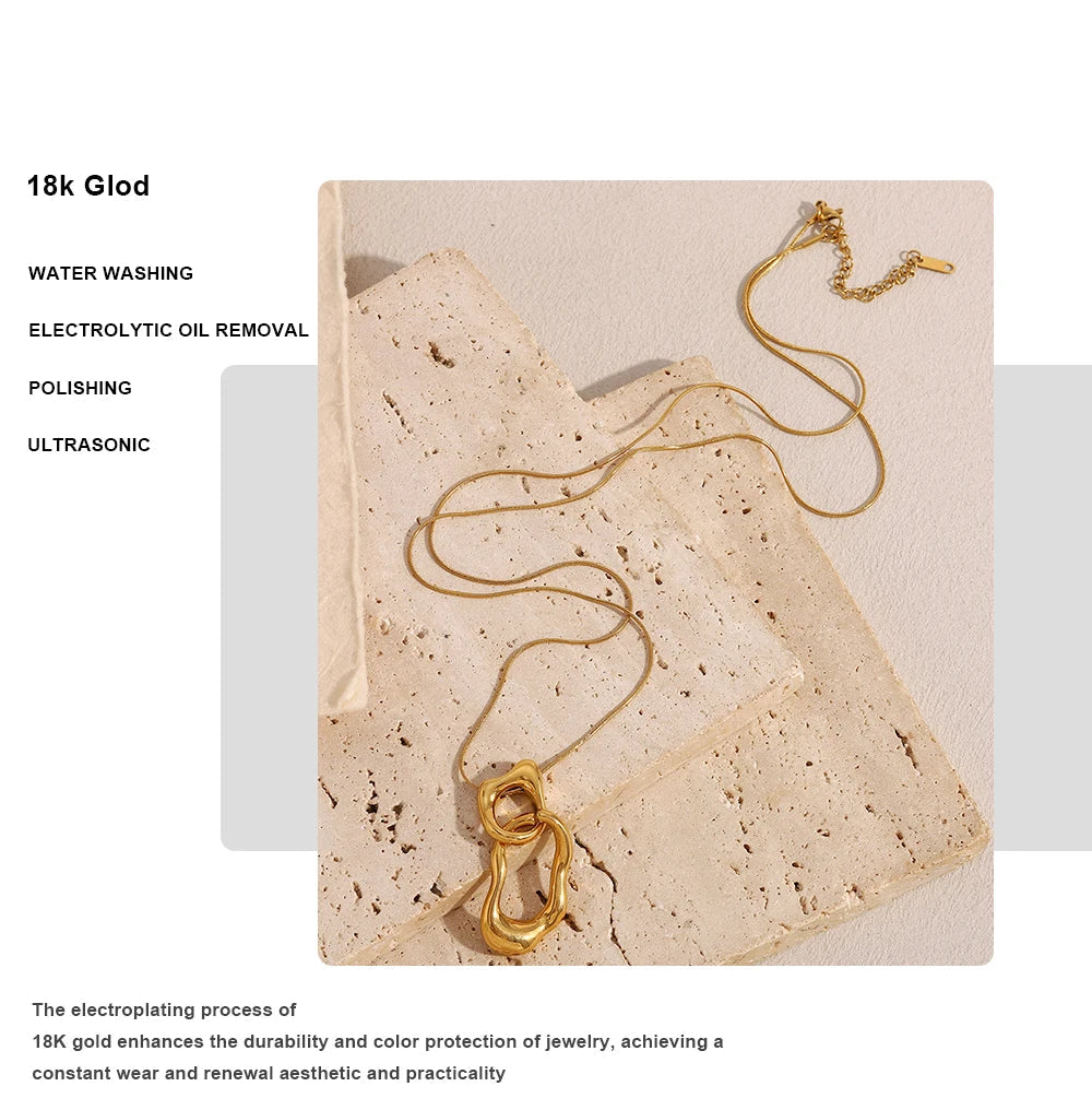 JEWELIXIRS Organic Link Pendant Necklace