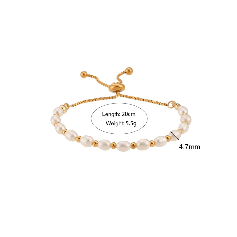 JEWELIXIRS delicate pearl and bead slider bracelet