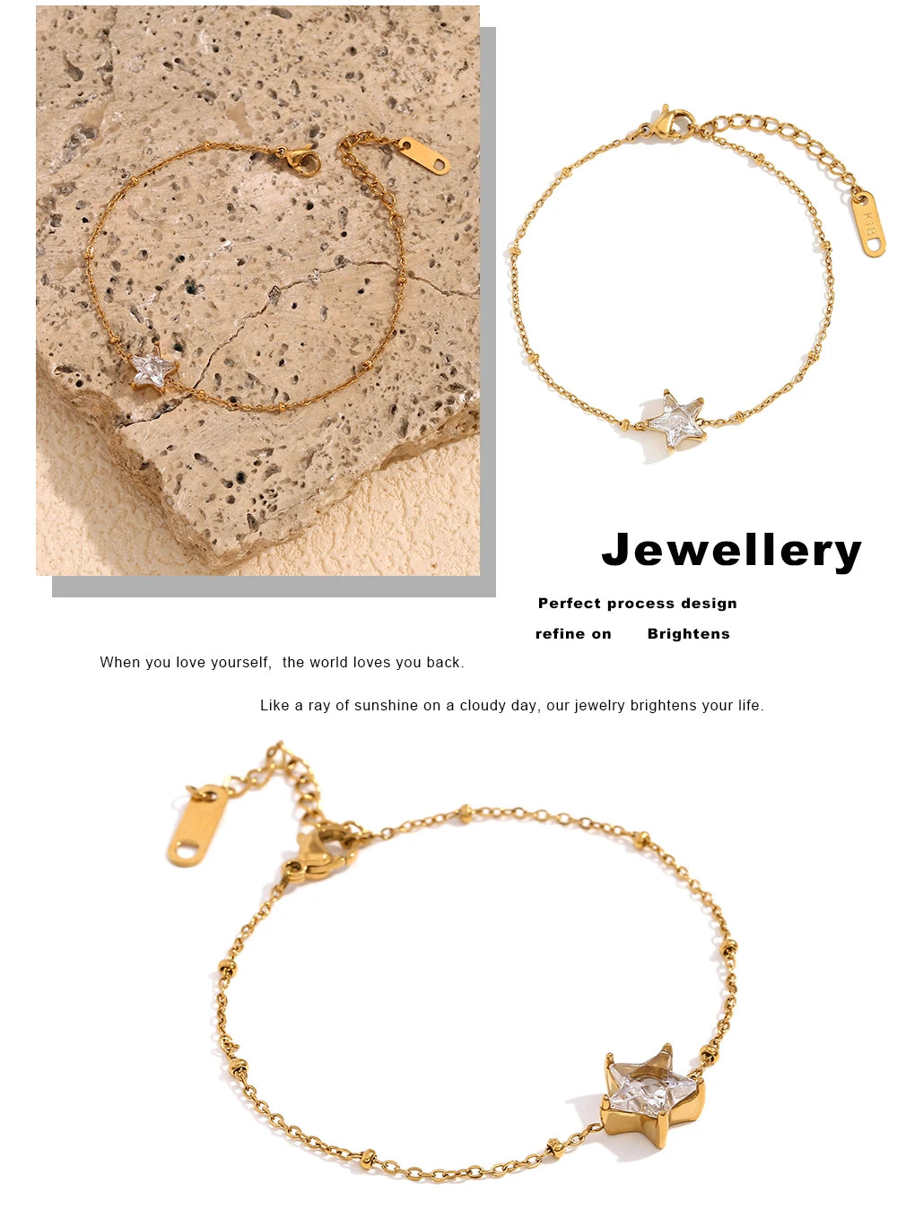 JEWELIXIRS dainty star station bracelet