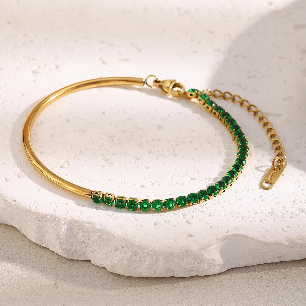 JEWELIXIRS Gemstone Half-Bangle