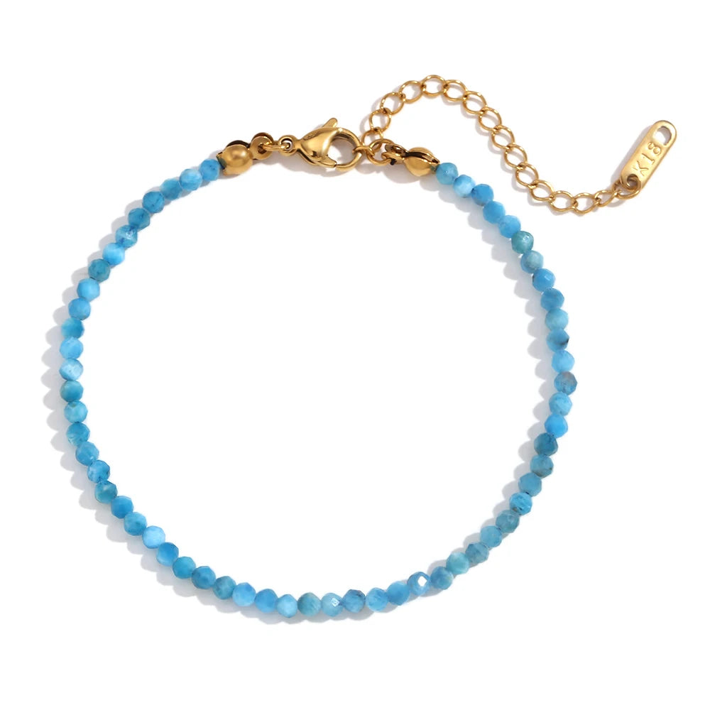 JEWELIXIRS Faceted Micro-Bead Anklets