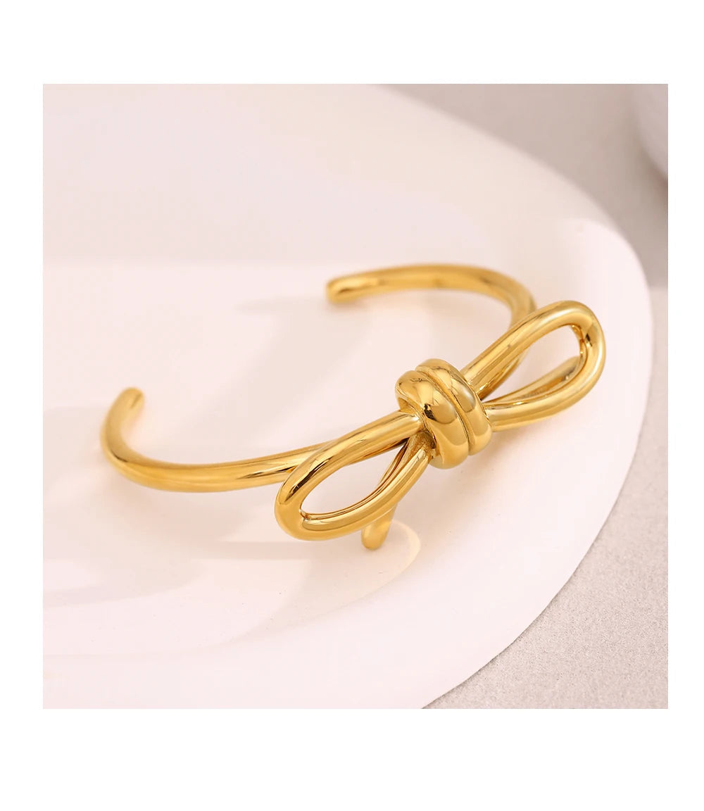 JEWELIXIRS polished knotted bow cuff Bracelet