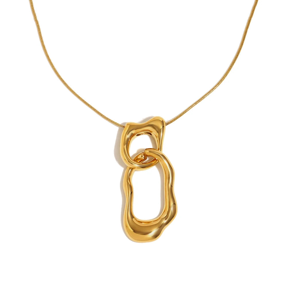 JEWELIXIRS Organic Link Pendant Necklace