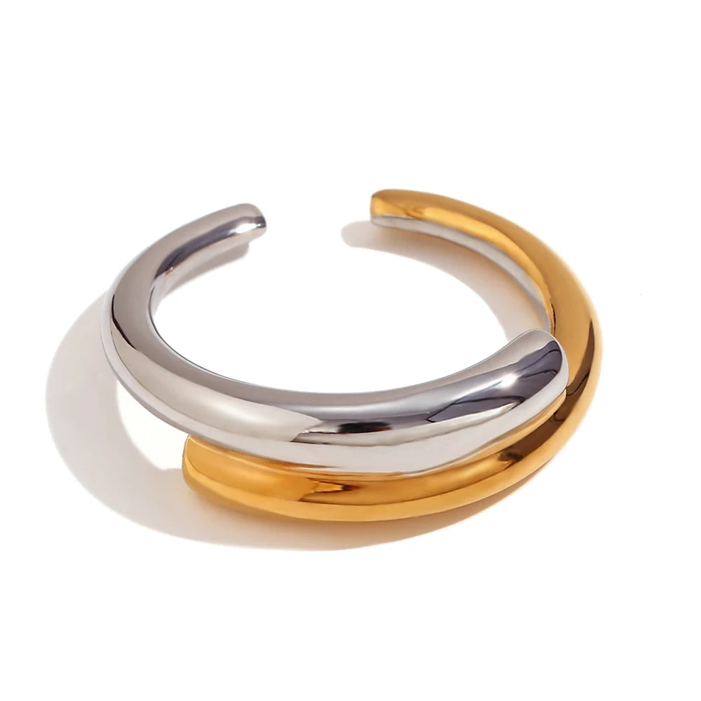 JEWELIXIRS Intertwined Open Ring & Bracelet Set