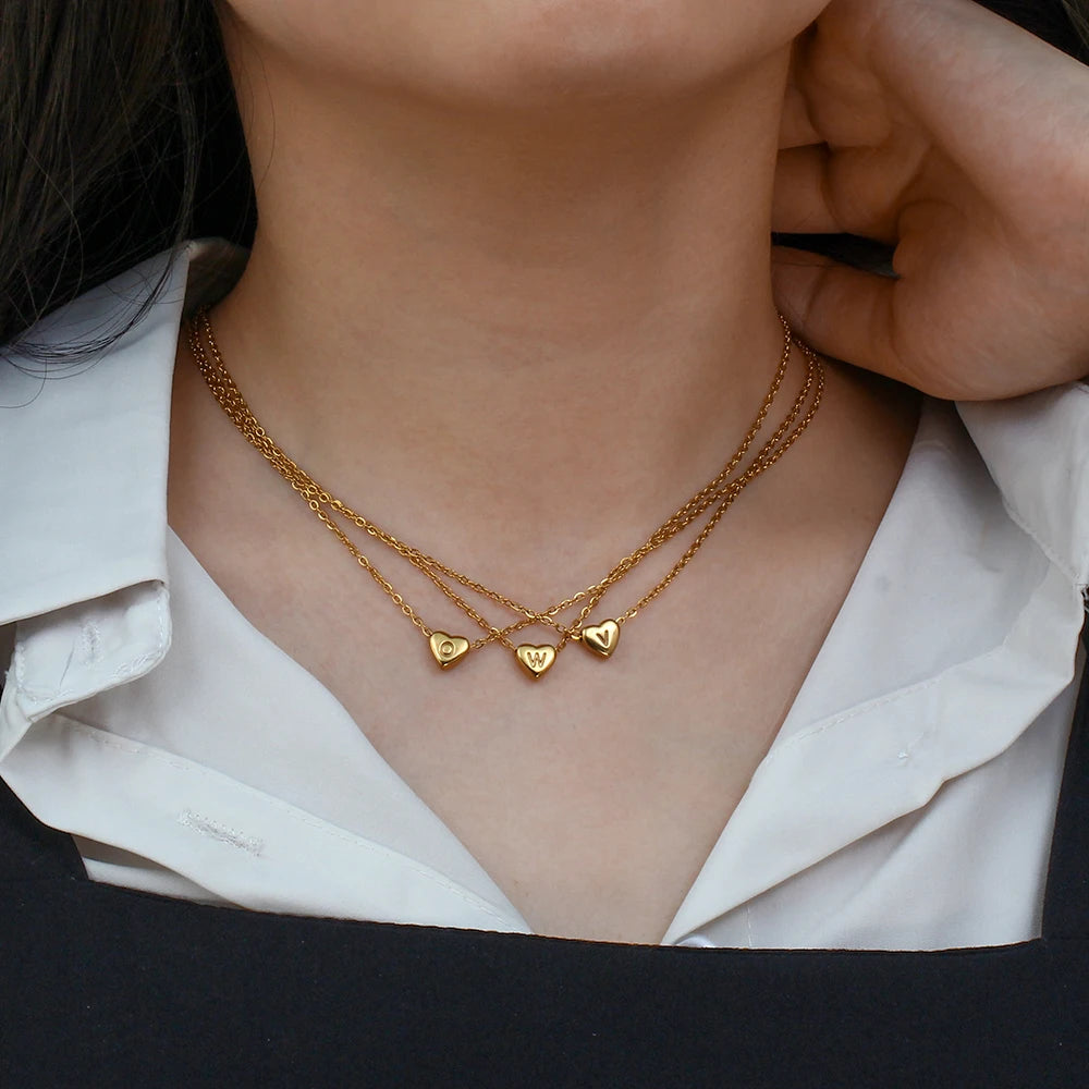 JEWELIXIRS Letters Heart Necklace