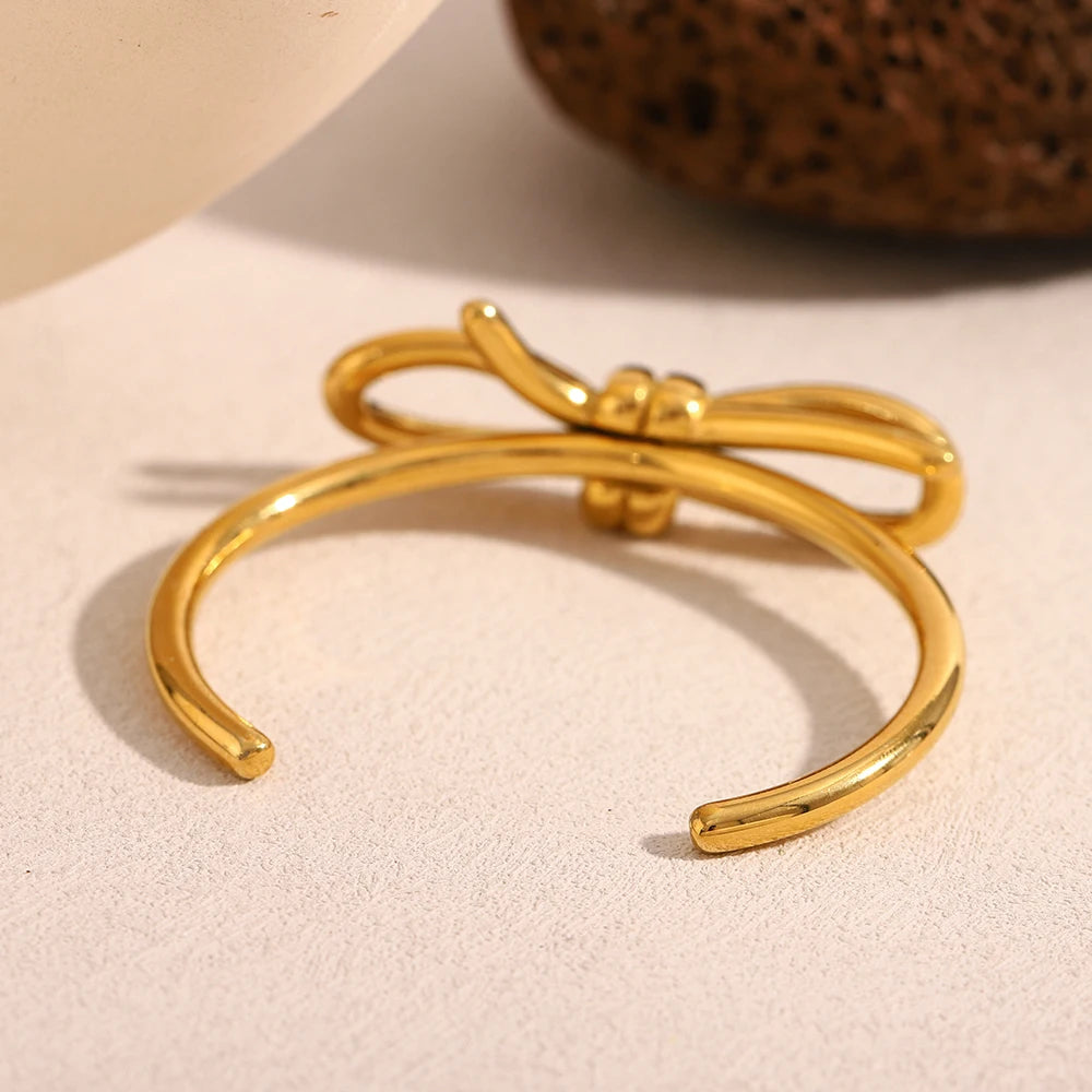 JEWELIXIRS polished knotted bow cuff Bracelet