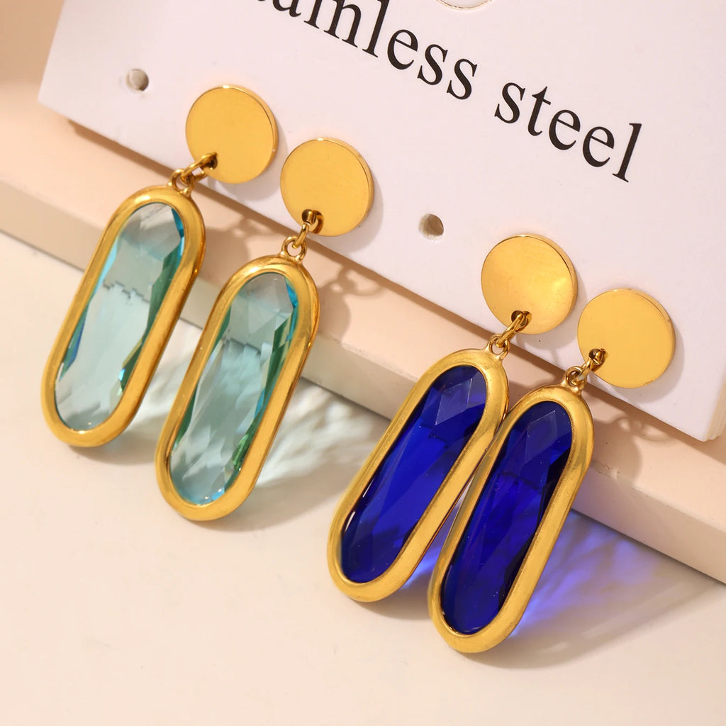 JEWELIXIRS Oval Drop Earring