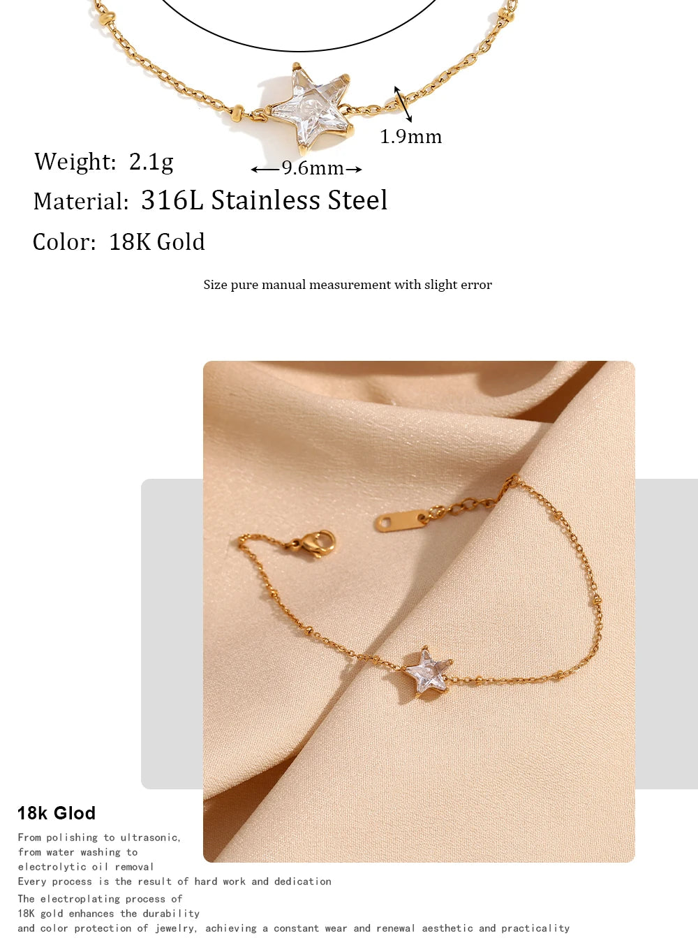 JEWELIXIRS dainty star station bracelet