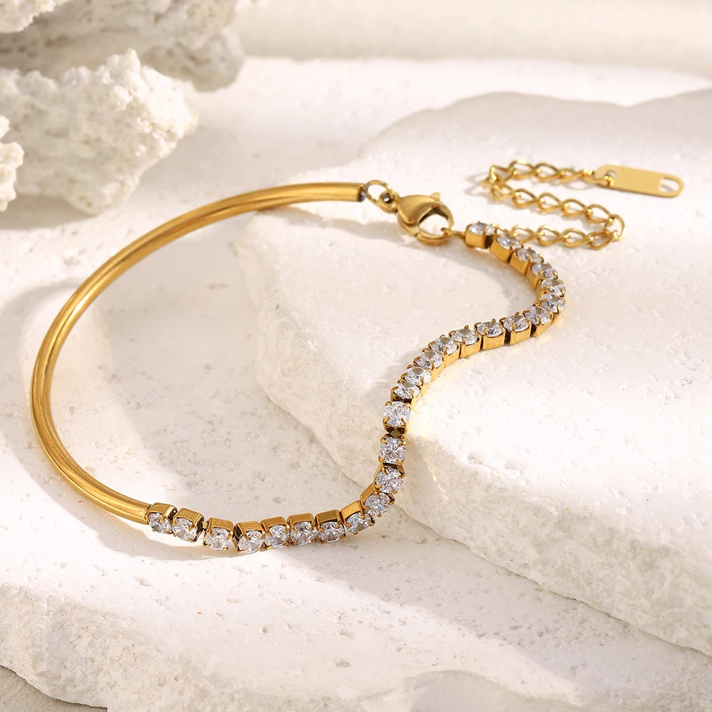 JEWELIXIRS Gemstone Half-Bangle