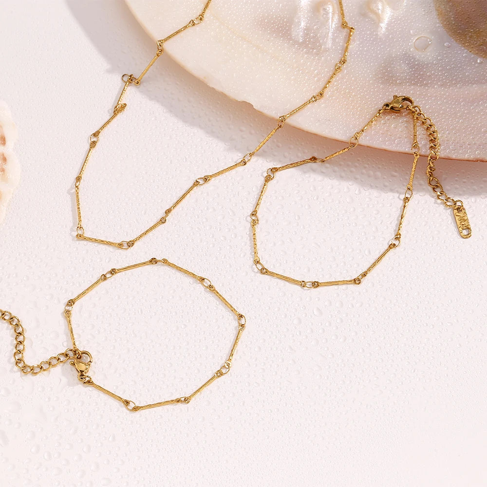 MamacitaSlay Minimalist Handmade Bone Chain coraline Waterproof Gold Plated Necklace Stainless steel jewelry woman Accessories