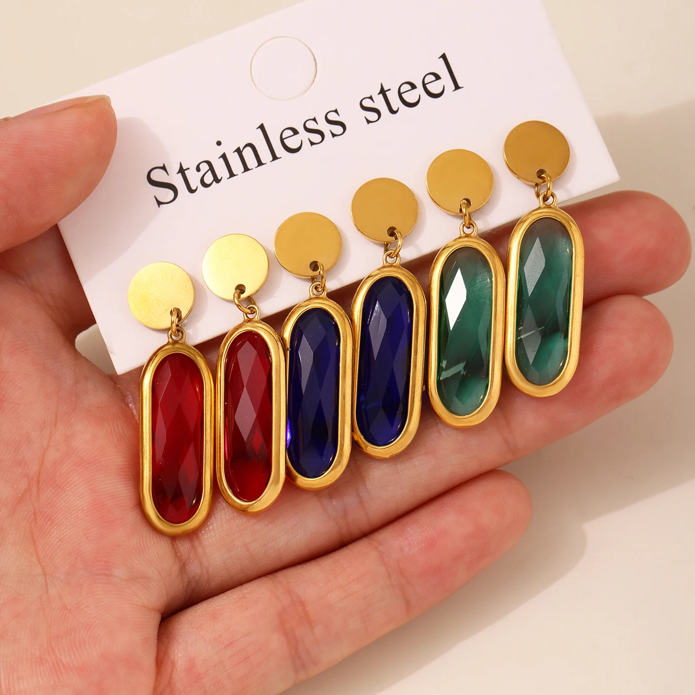 JEWELIXIRS Oval Drop Earring