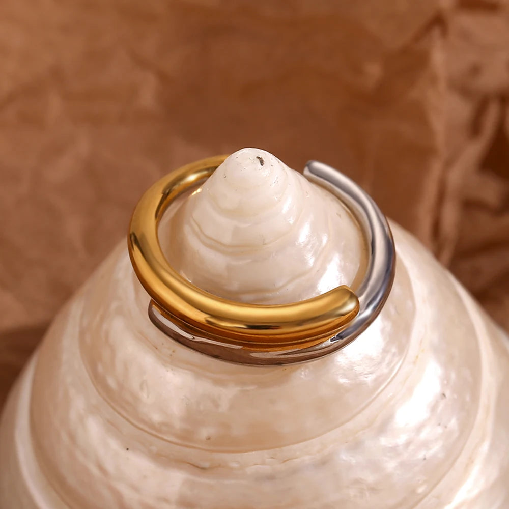 JEWELIXIRS Intertwined Open Ring & Bracelet Set