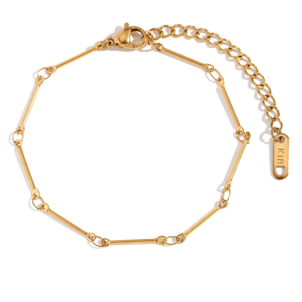 JEWELIXIRS delicate bar and oval link