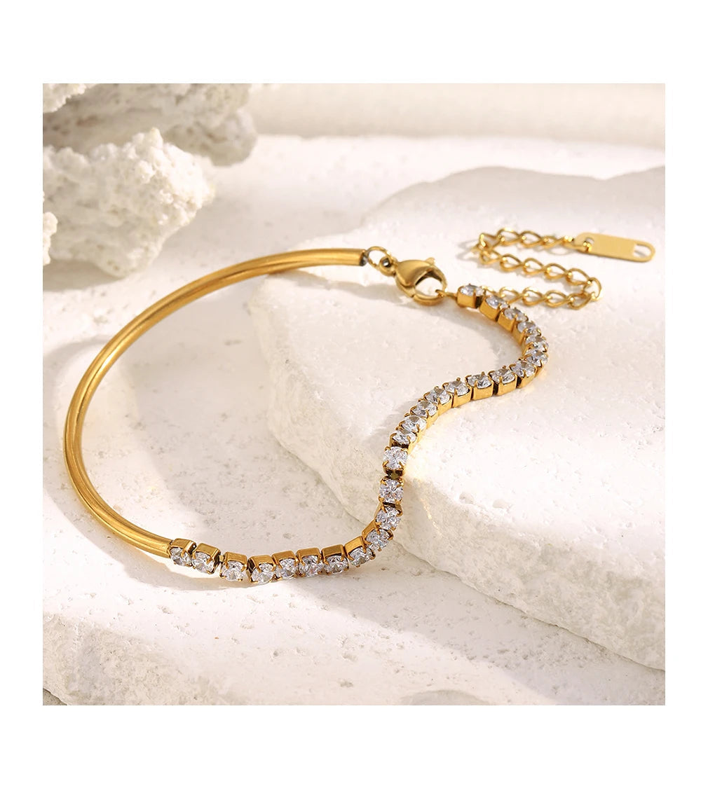 JEWELIXIRS Gemstone Half-Bangle