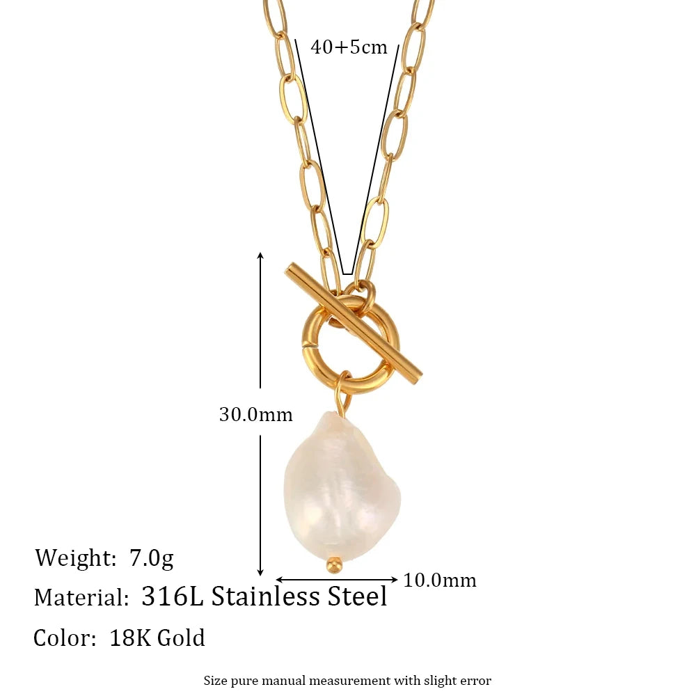 JEWELIXIRS Pearl Toggle Necklace