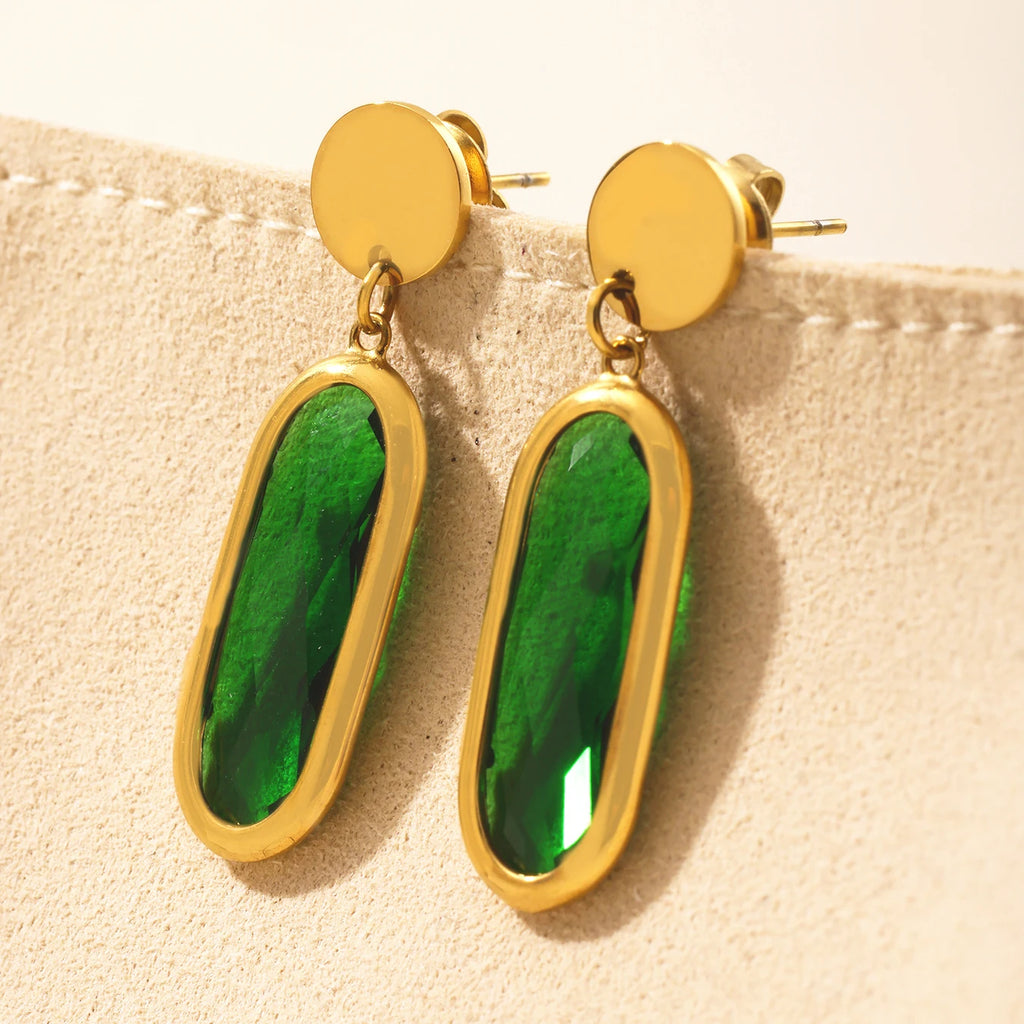 JEWELIXIRS Oval Drop Earring