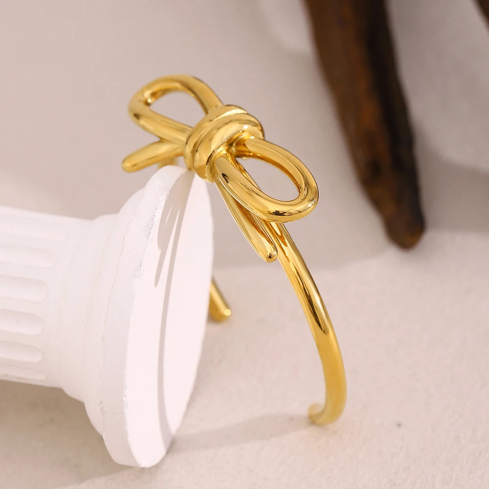 JEWELIXIRS polished knotted bow cuff Bracelet
