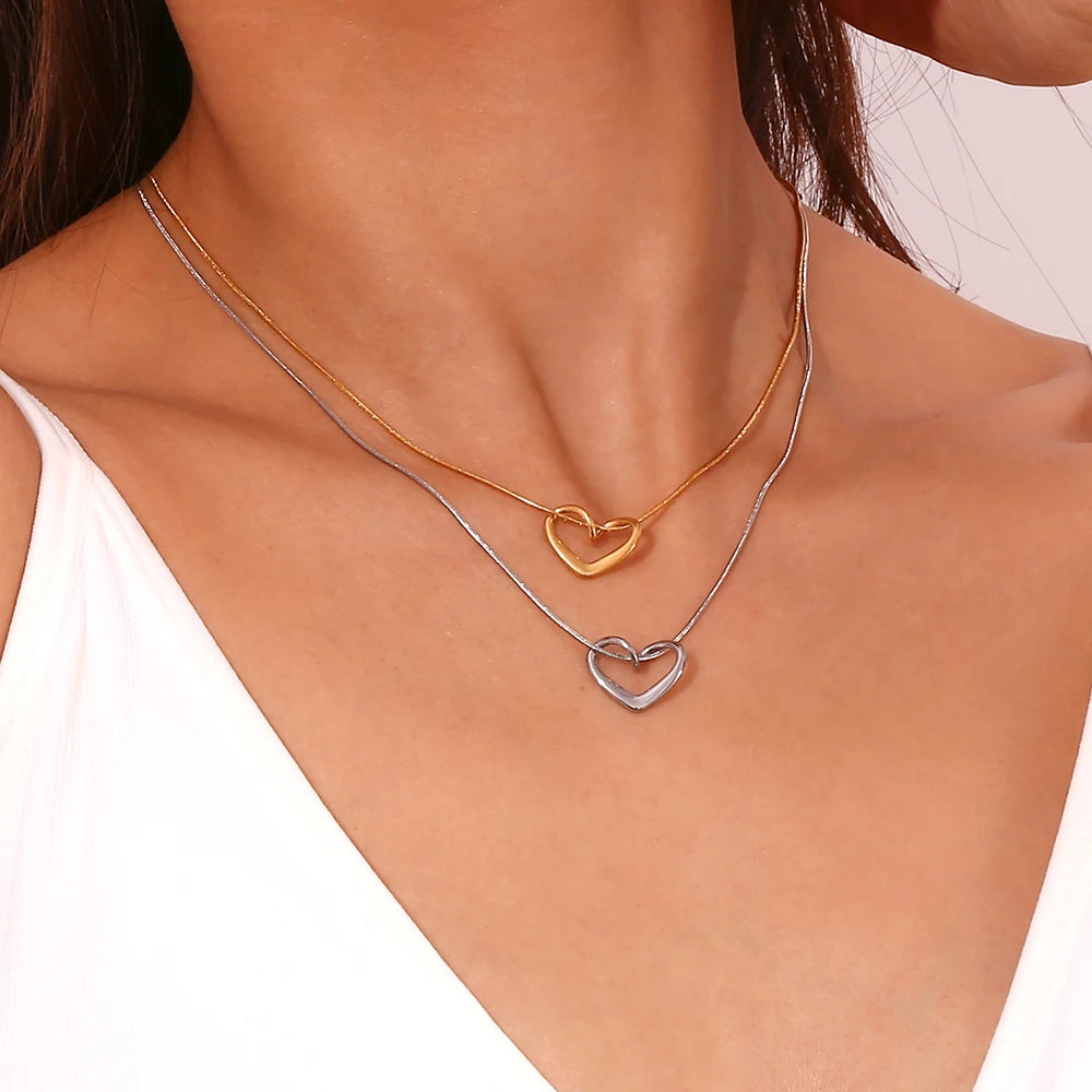 JEWELIXIRS Floating Heart Necklace