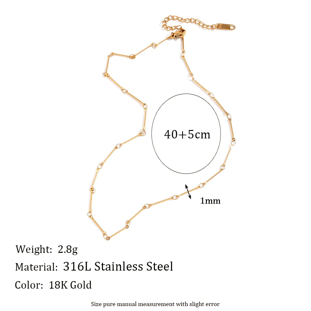 MamacitaSlay Minimalist Handmade Bone Chain coraline Waterproof Gold Plated Necklace Stainless steel jewelry woman Accessories