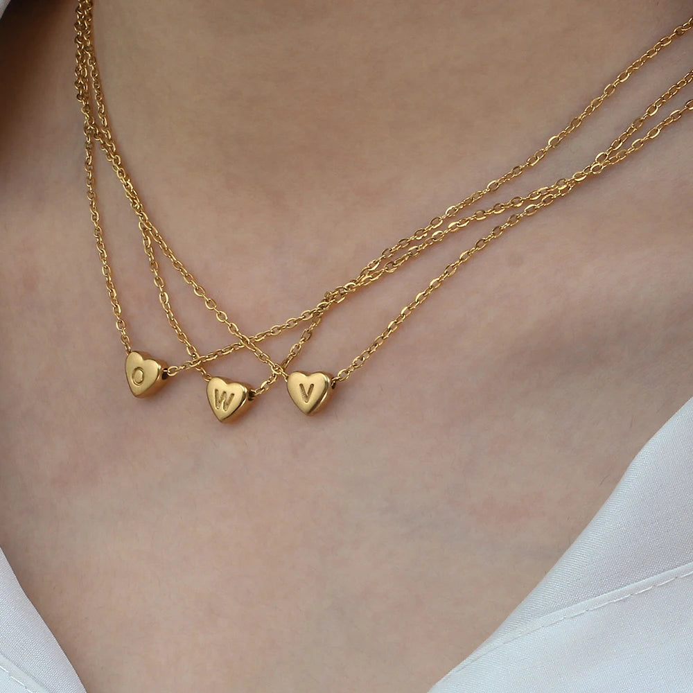 JEWELIXIRS Letters Heart Necklace