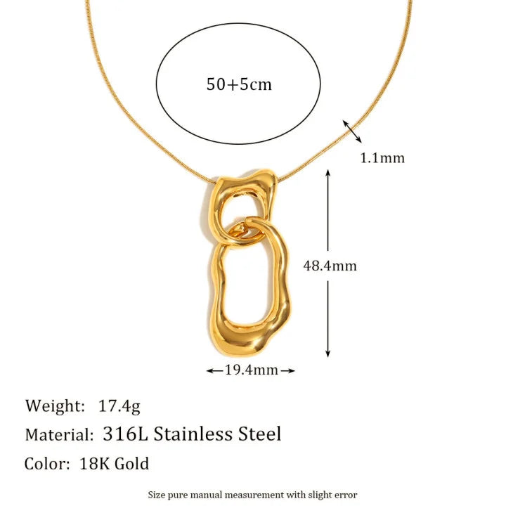 JEWELIXIRS Organic Link Pendant Necklace