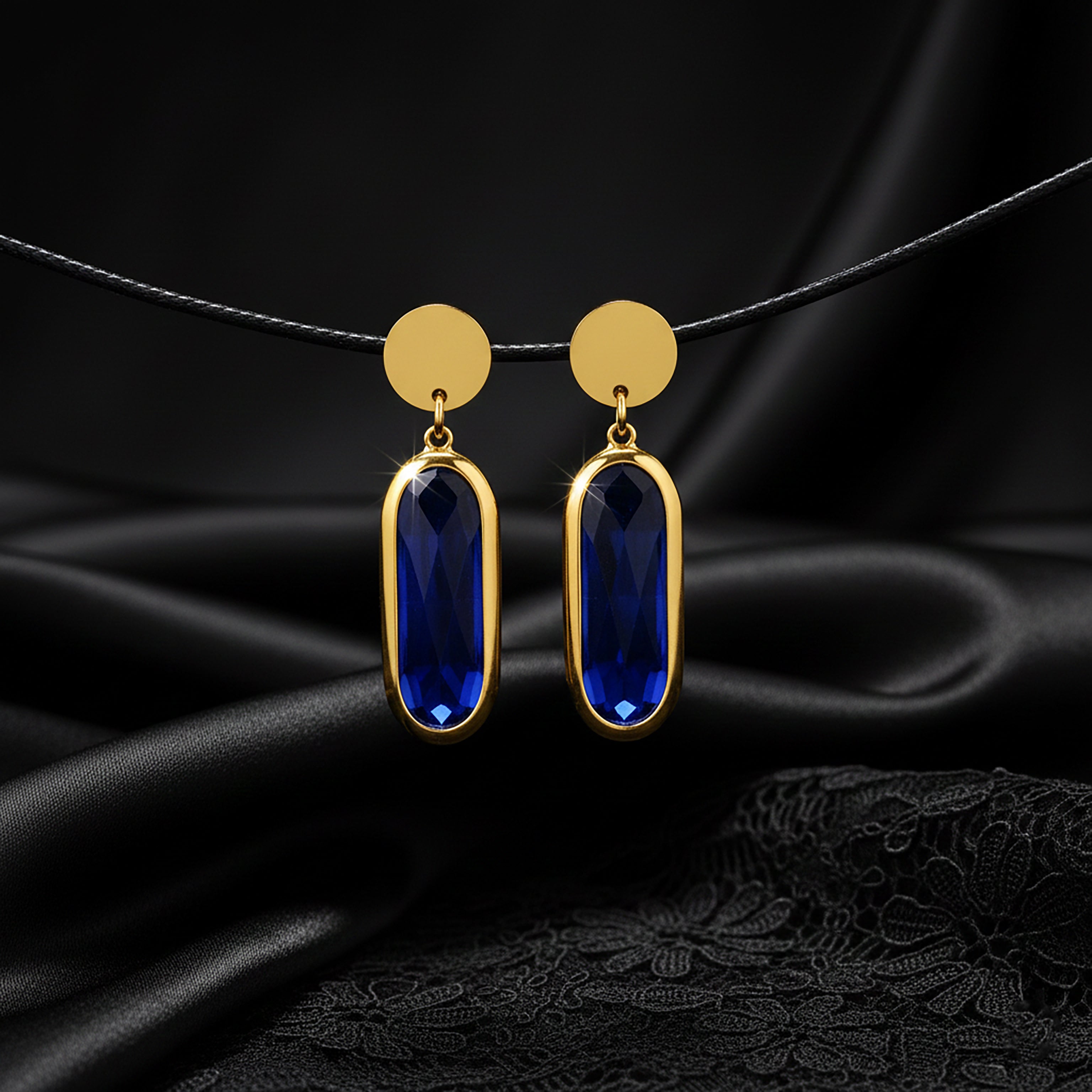 JEWELIXIRS Oval Drop Earring