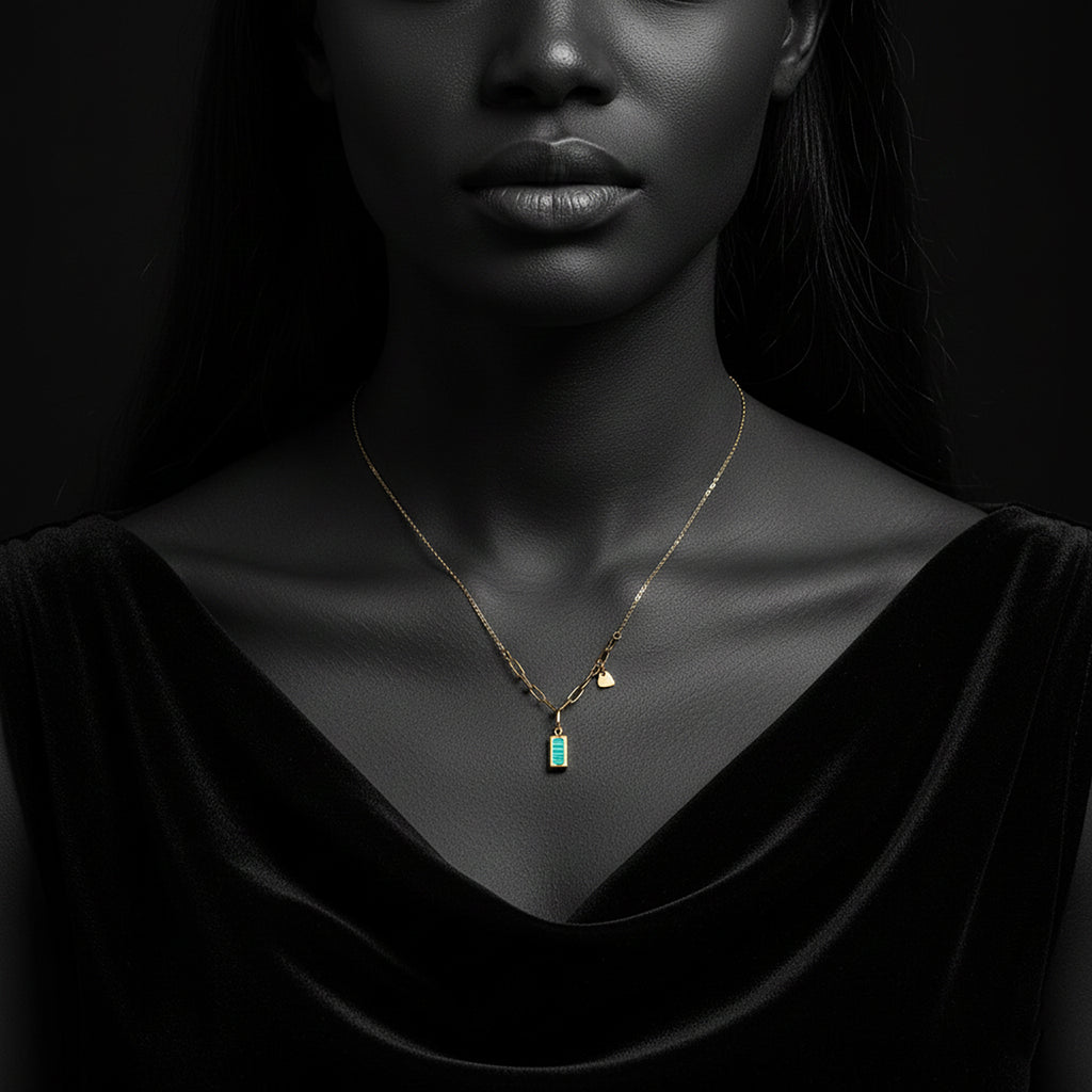 JEWELIXIRS Malachite Link Necklace