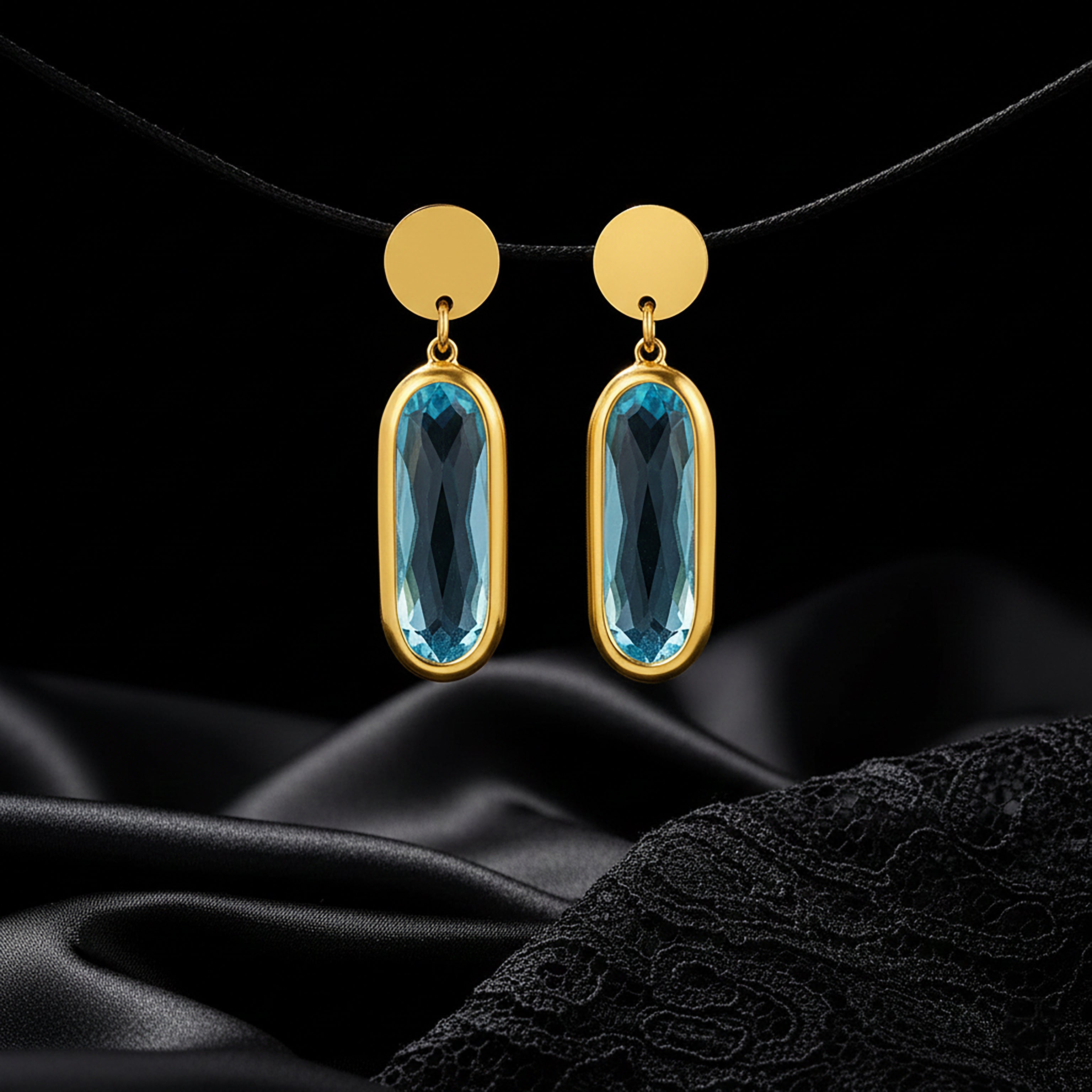 JEWELIXIRS Oval Drop Earring