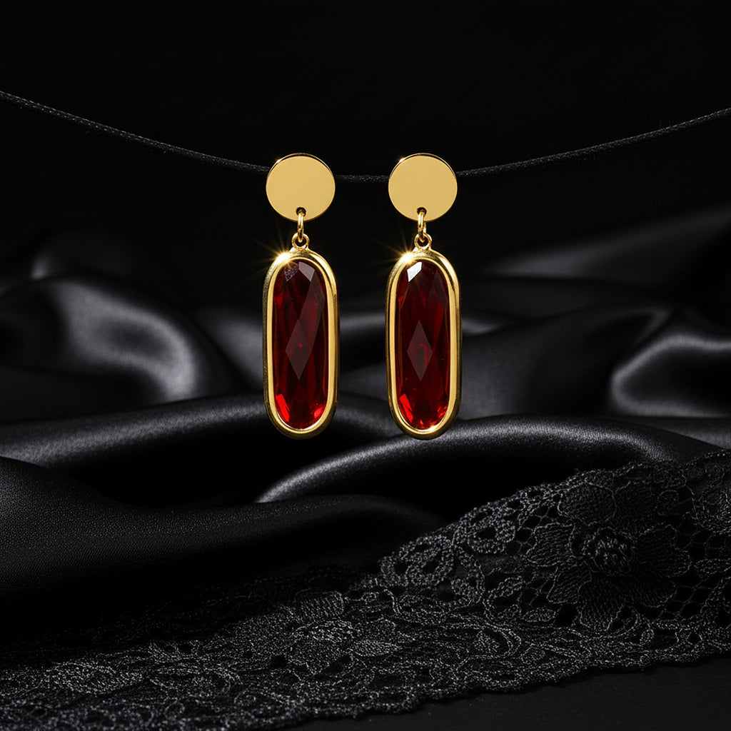 JEWELIXIRS Oval Drop Earring