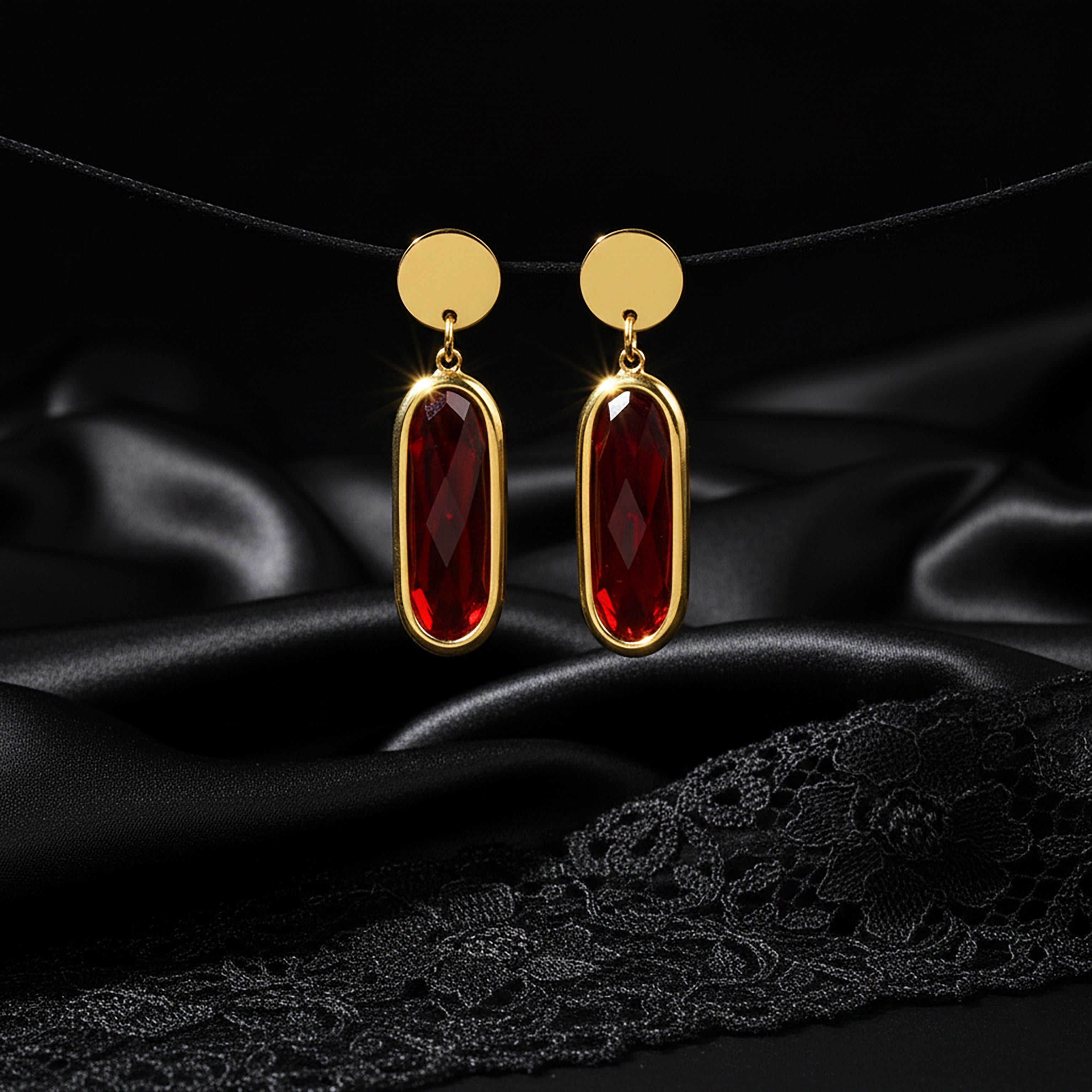 JEWELIXIRS Oval Drop Earring