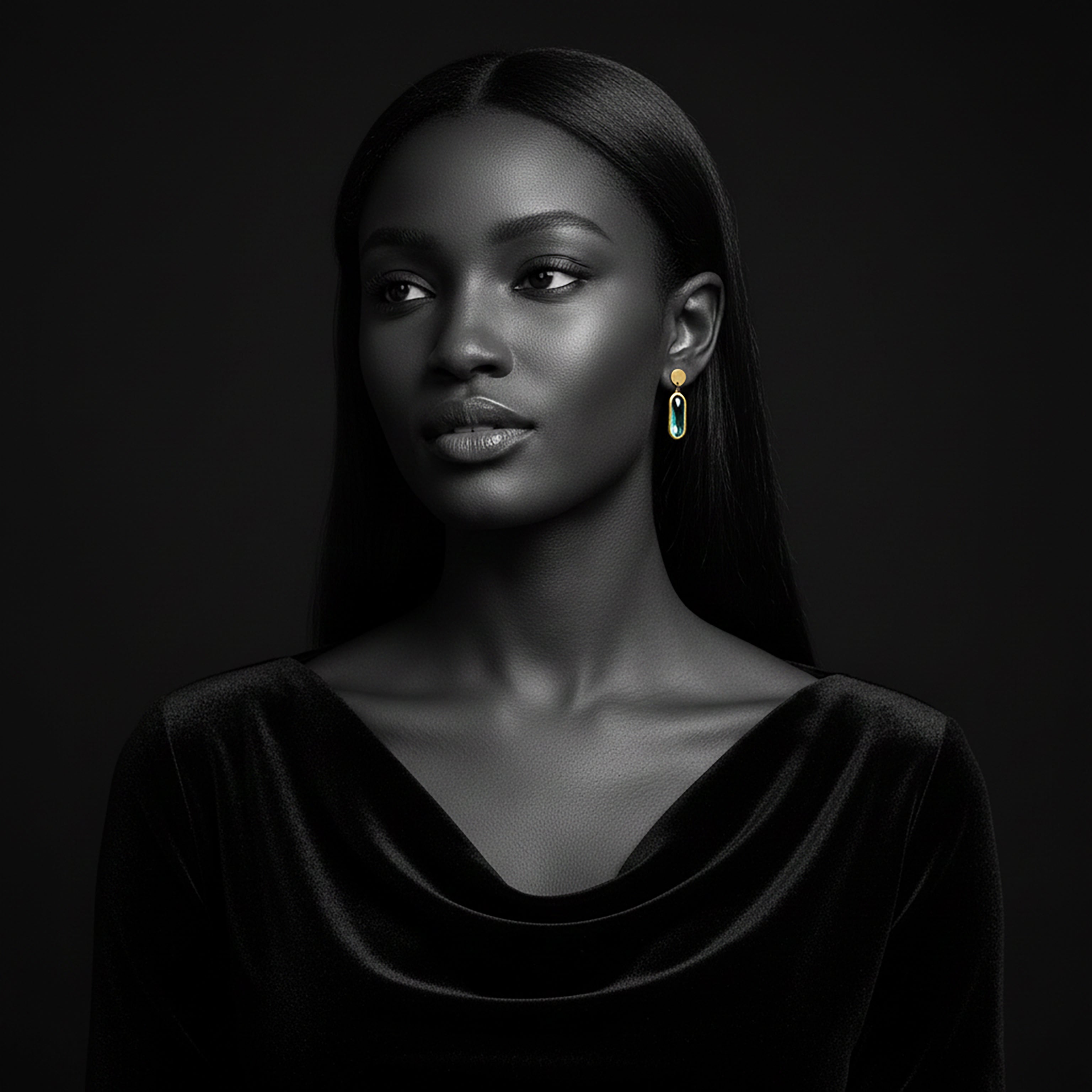 JEWELIXIRS Oval Drop Earring