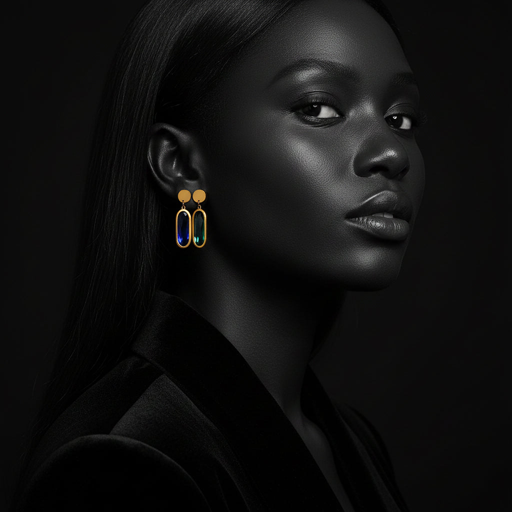 JEWELIXIRS Oval Drop Earring