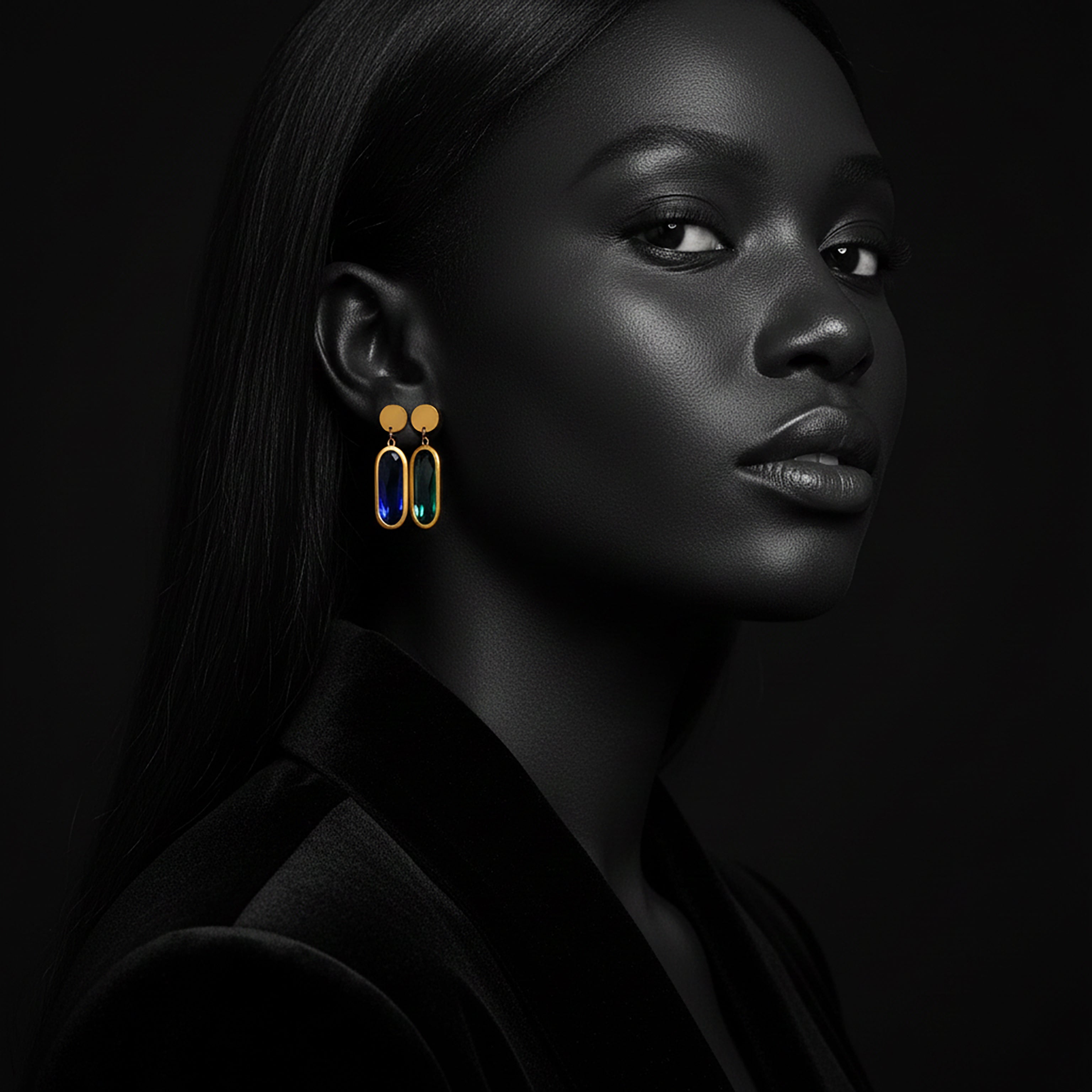 JEWELIXIRS Oval Drop Earring