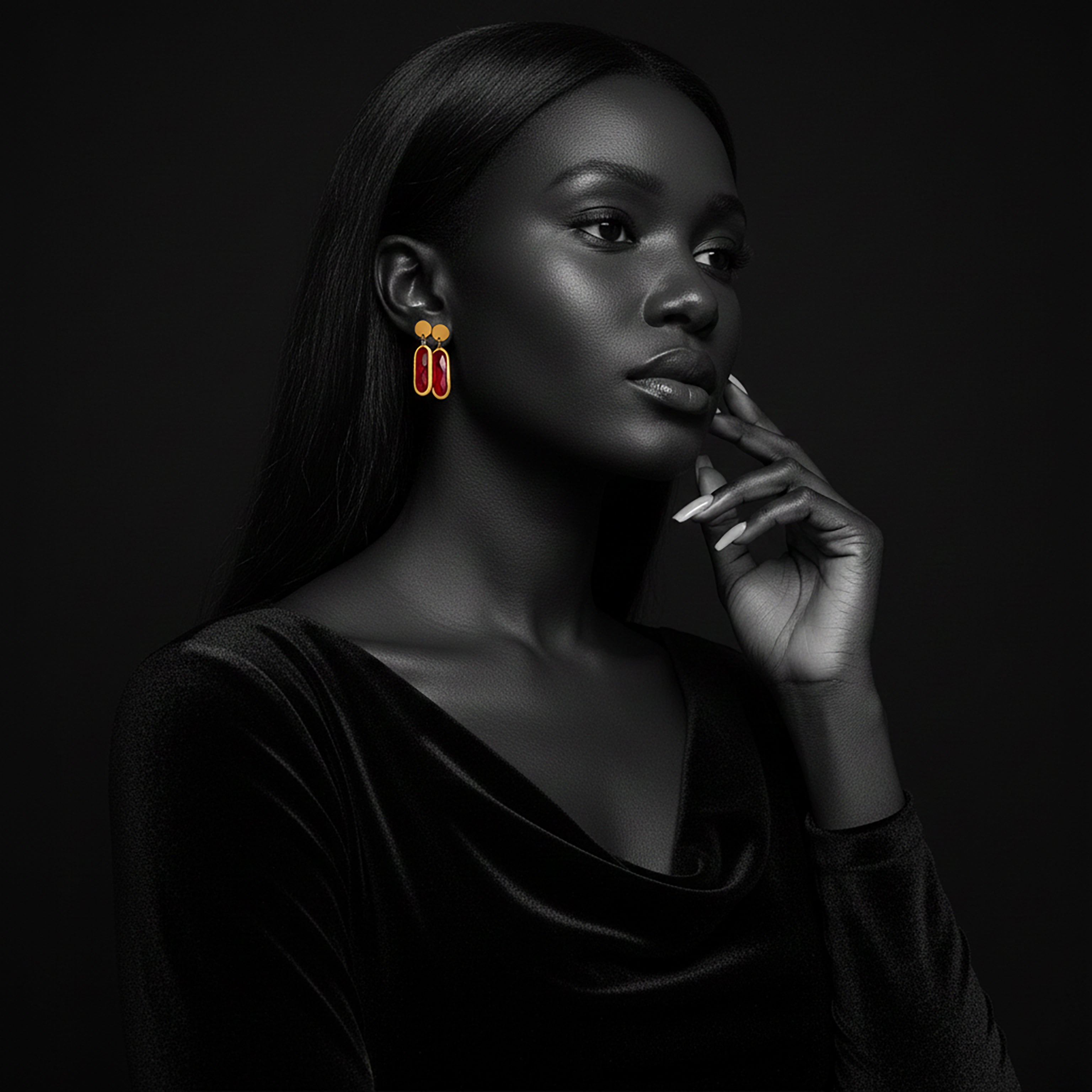 JEWELIXIRS Oval Drop Earring