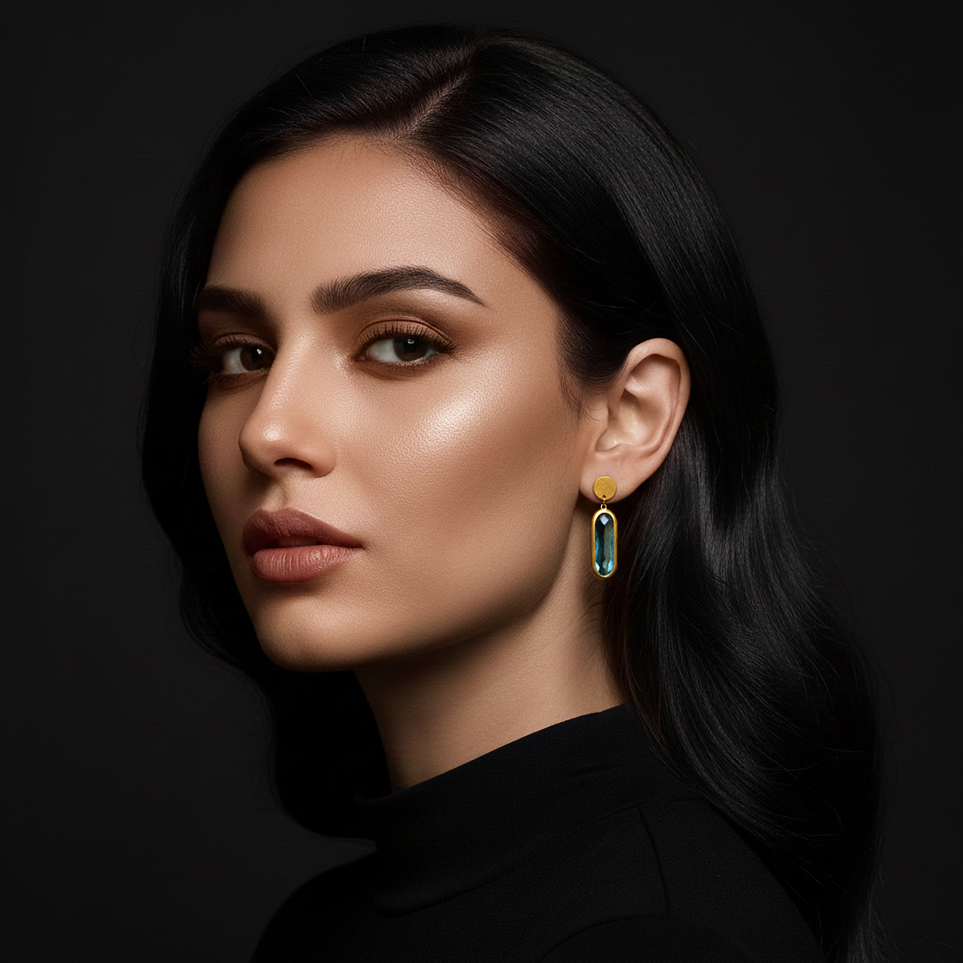 JEWELIXIRS Oval Drop Earring