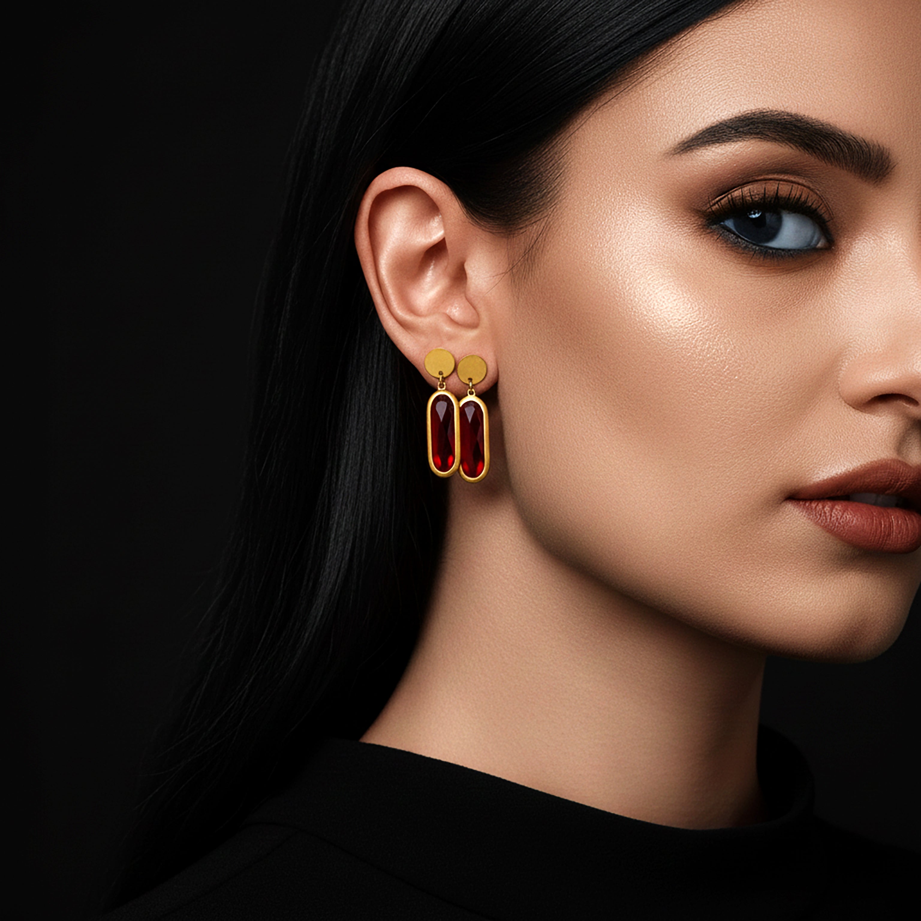 JEWELIXIRS Oval Drop Earring