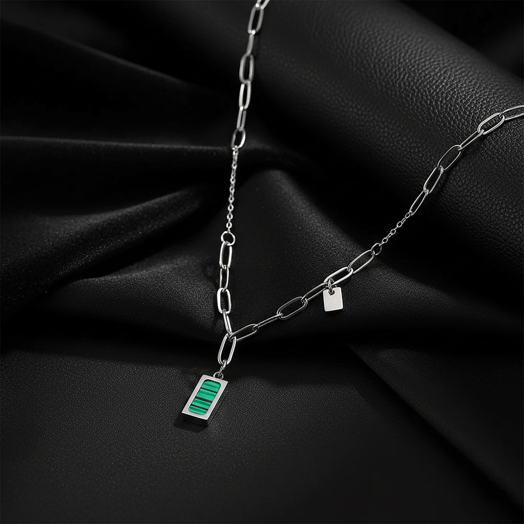 JEWELIXIRS Malachite Link Necklace