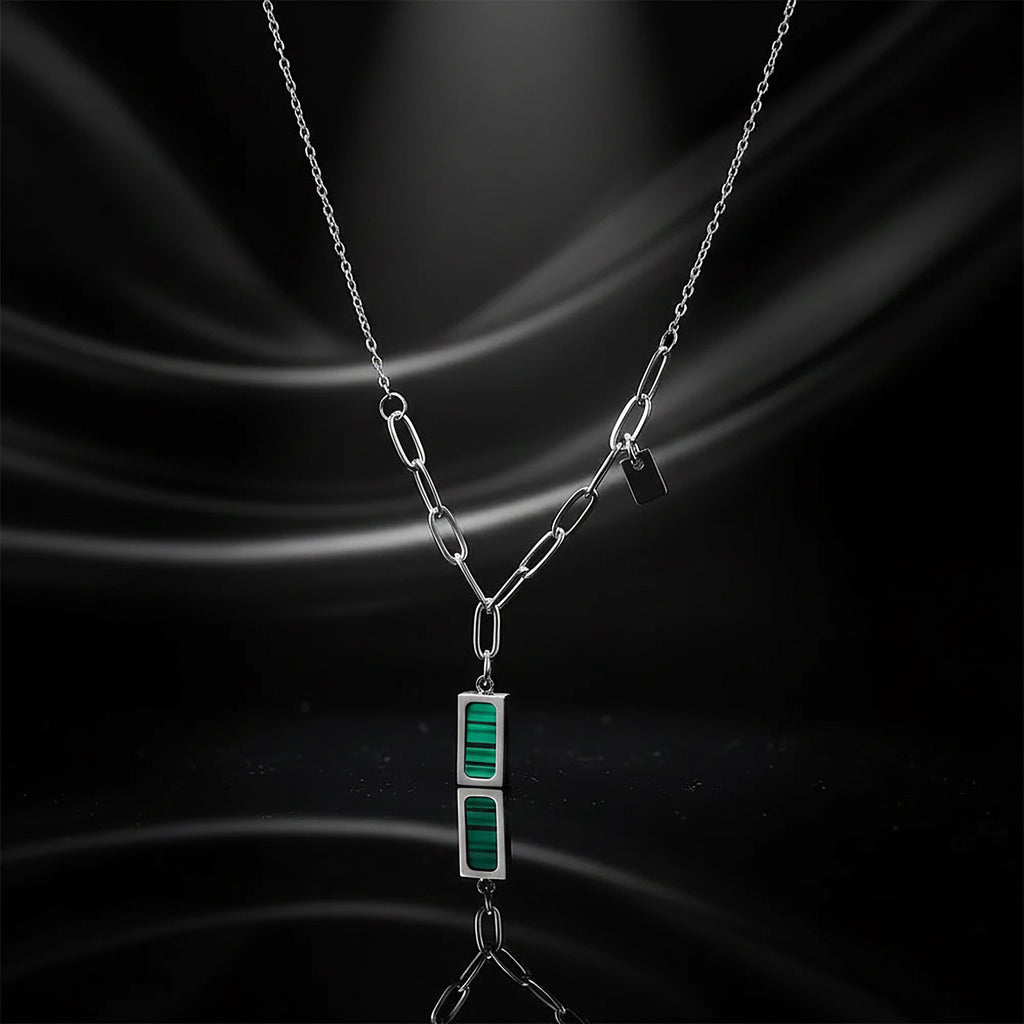 JEWELIXIRS Malachite Link Necklace